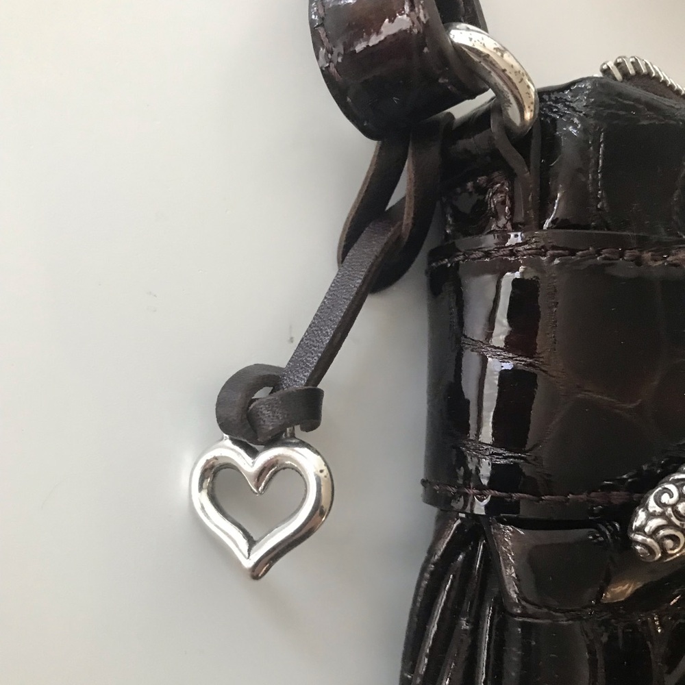 Brighton Crocodile Embossed Patent Leather Crossbody Bag - Picture 8 of 12